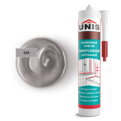 Затирка-герметик силиконовая Юнис UN-80 C13 асфальт 300 мл