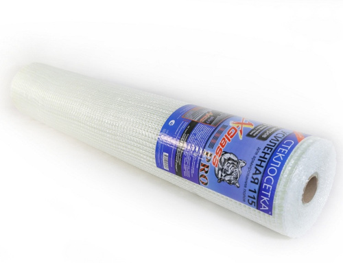 Сетка стеклотканевая усиленная XGLASS 10х10 мм, 1х50 м, 115 гр/м2