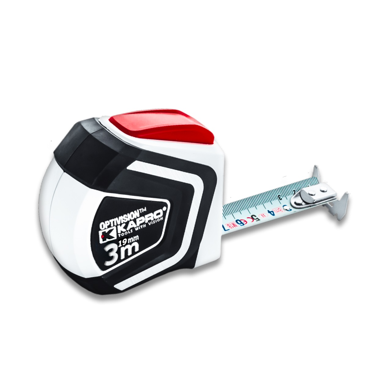 Рулетка 3м двухсторонняя с нейлоновым покрытием KAPRO Optivison