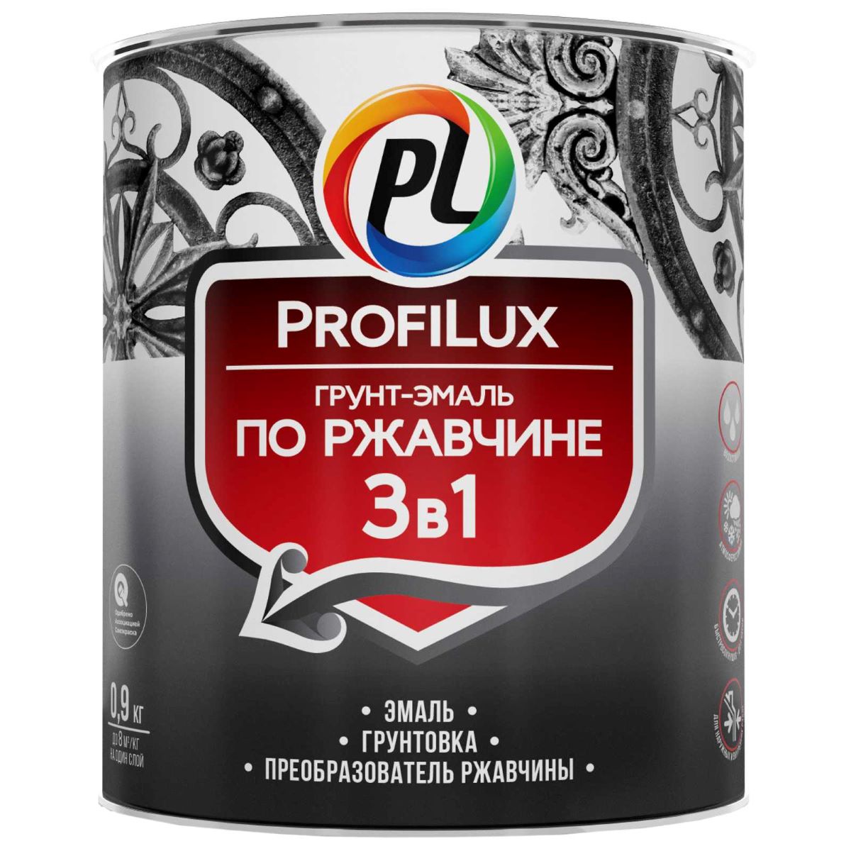 Эм. гр. по ржавчине 3 в 1 ПрофилюксЗеленая 1,9кг