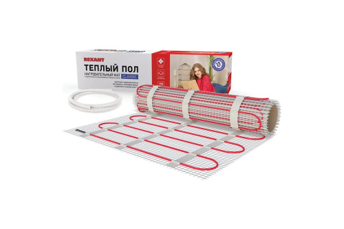 Тёплый пол (нагр мат) REXANT Classic площадь 2,5м2 (0,5х5,0 м) 375 Вт
