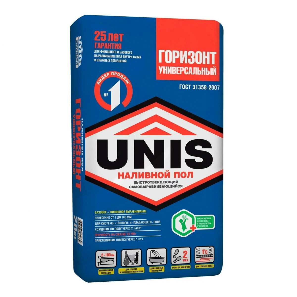 Наливной пол Юнис Горизонт универсальный 20 кг (64)