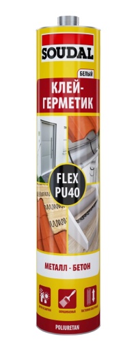 Клей-герметик SOUDAL Соудафлекс PU 40 FC полиуретановый белый 300мл (12)