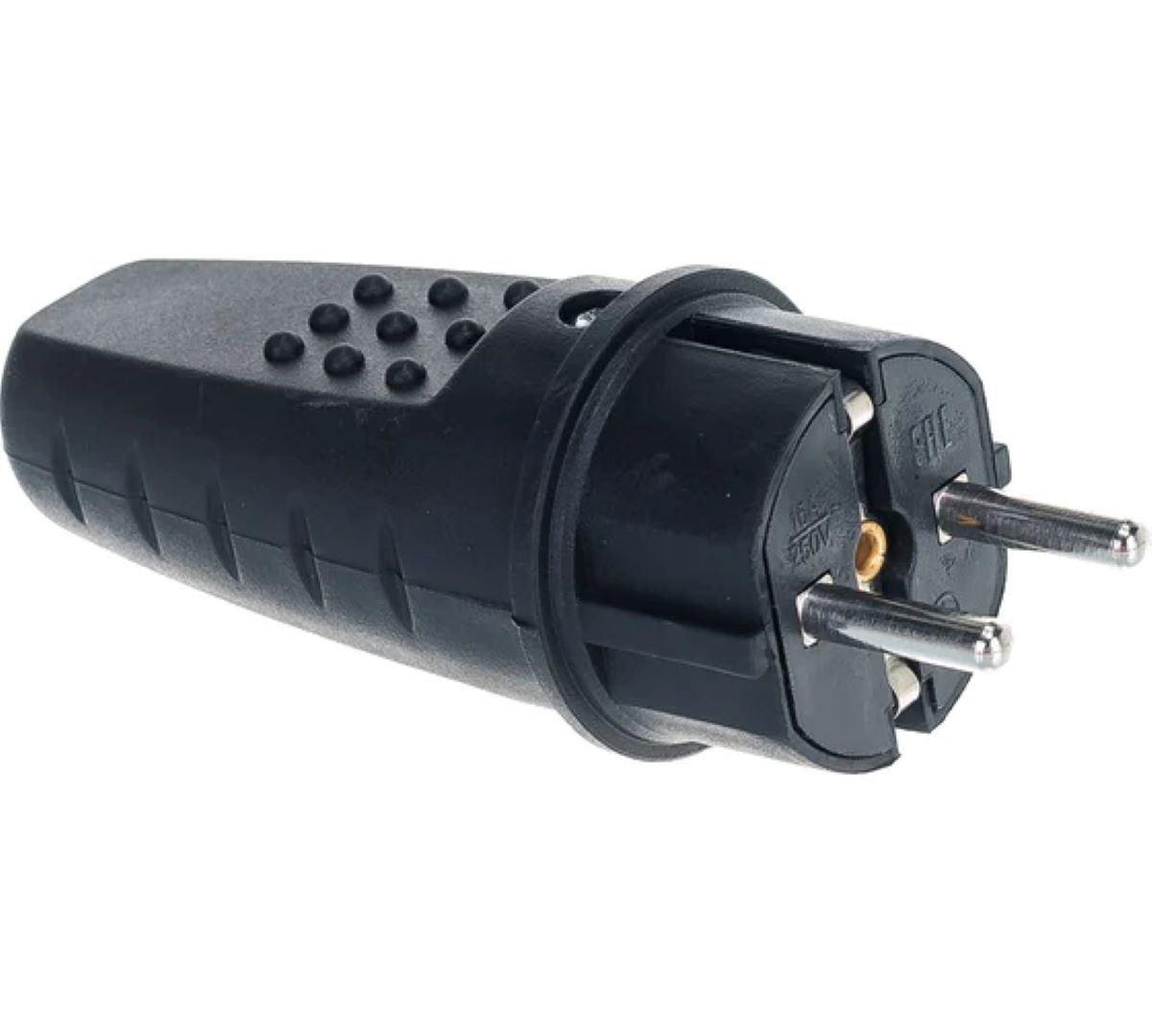 Вилка с/з каучук прямая IP44 16А 250В UNIVersal