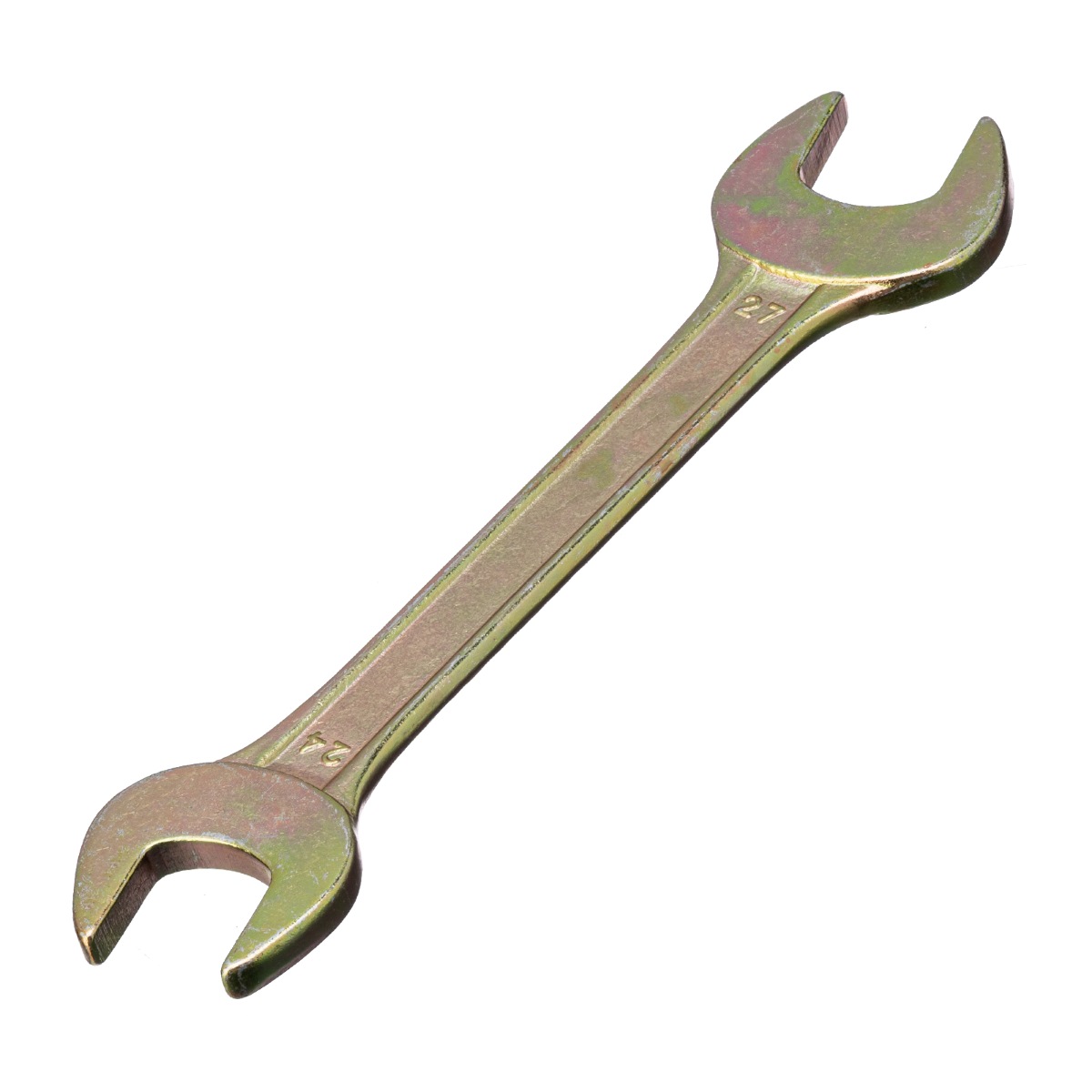 Ключ рожковый 24х27 оцинкованный желтый