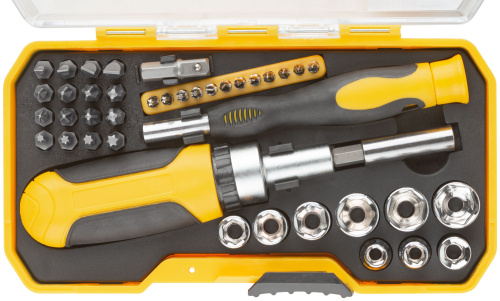 Отвертка реверсивная для точных работа, набор 41предмет, пластиковый кейс