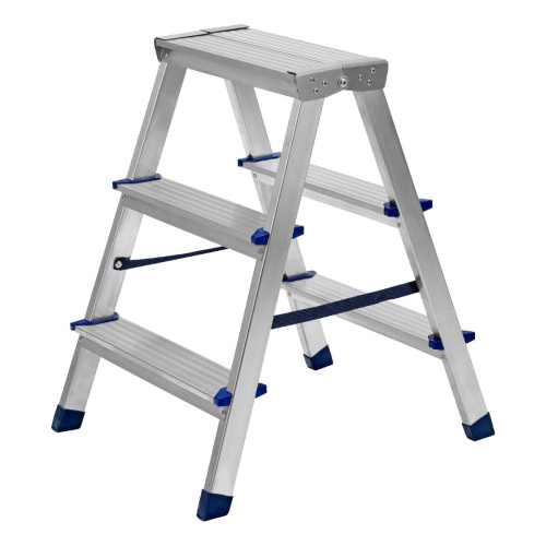Стремянка двусторонняя 3 ст алюминиевая Сибртех