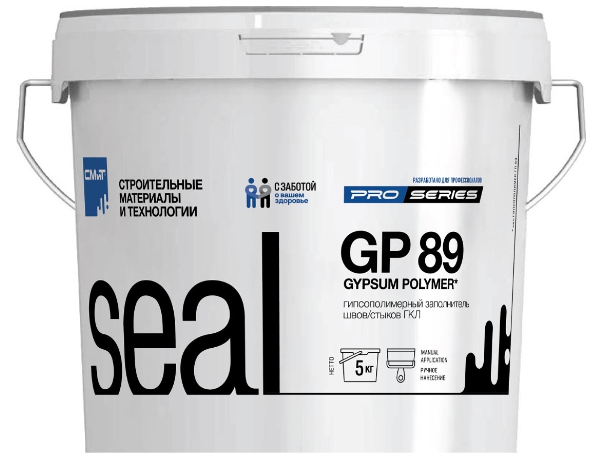 Шпатлёвка СМИТ (Semin) гипсополимерная seal GP 89 сухая (5кг) ведро