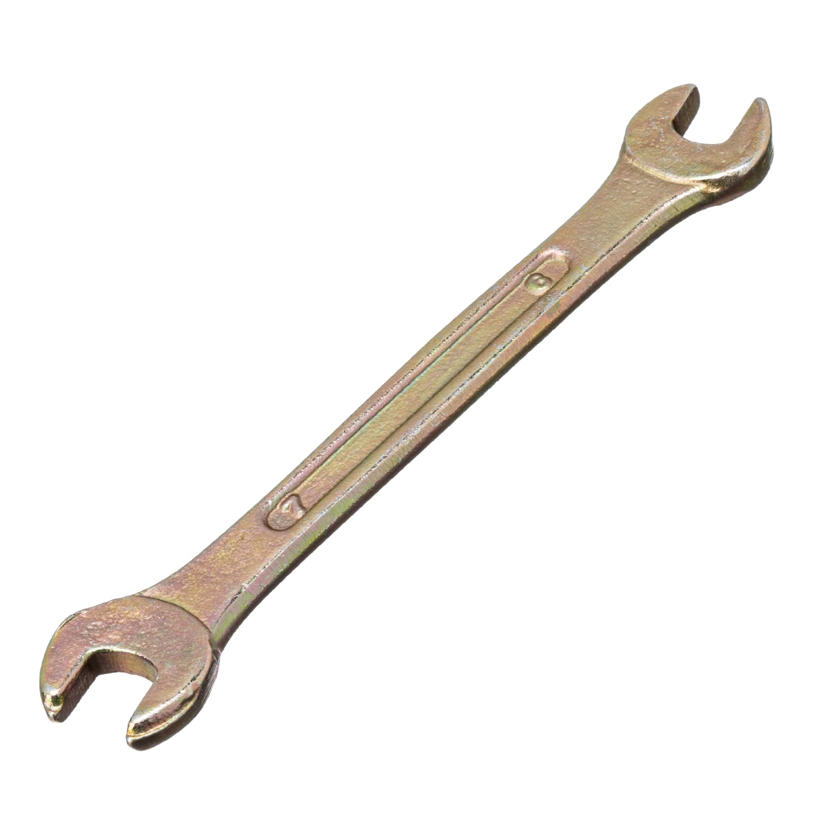 Ключ рожковый 6х7 оцинкованный желтый