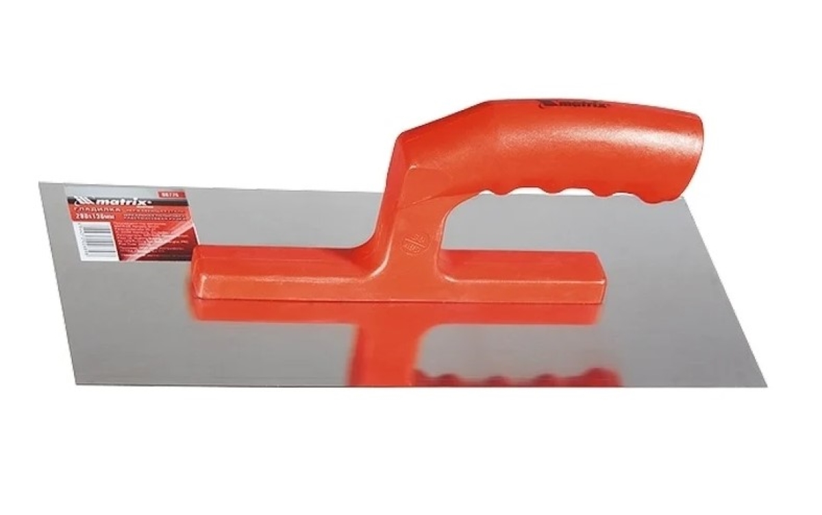 Гладилка стальная 280х130 зеркальная полировка, пласт. ручка Matrix