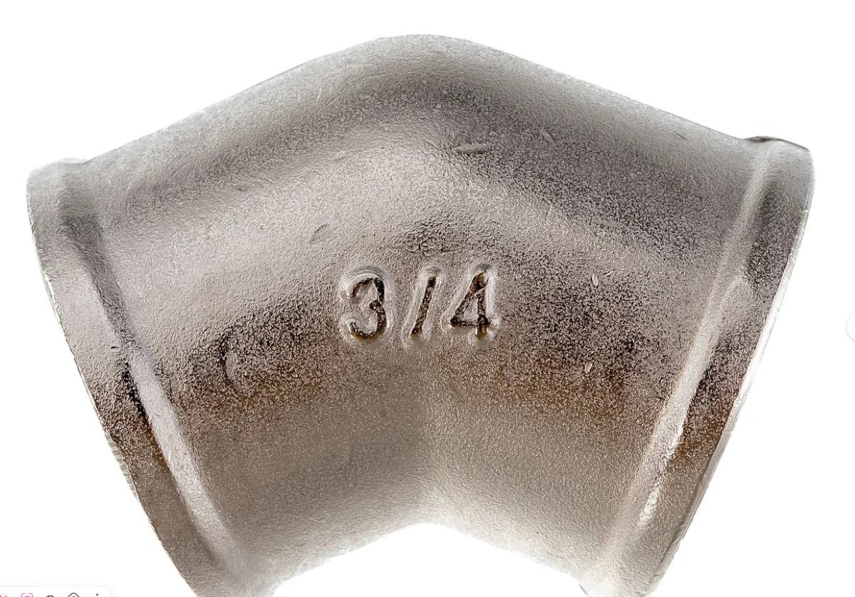 Угол 3/4" 45гр резьба в-в VALTEC