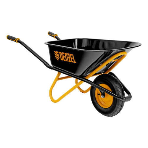 Тачка строительная 120л одноколесная 220кг DENZEL усиленная (размер колеса 16х4.00-8 12мм)