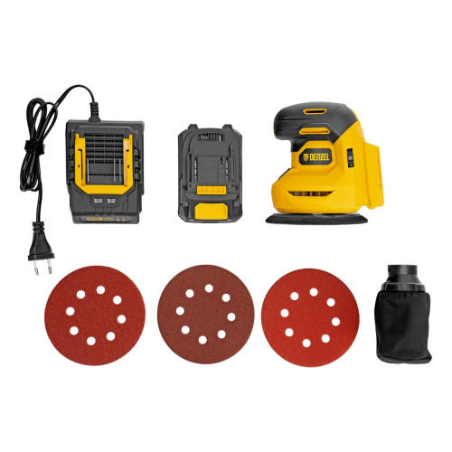 Машина шлифовальная эксцентриковая аккумуляторная DENZEL CROSH-20-125, Li-Ion, 20В