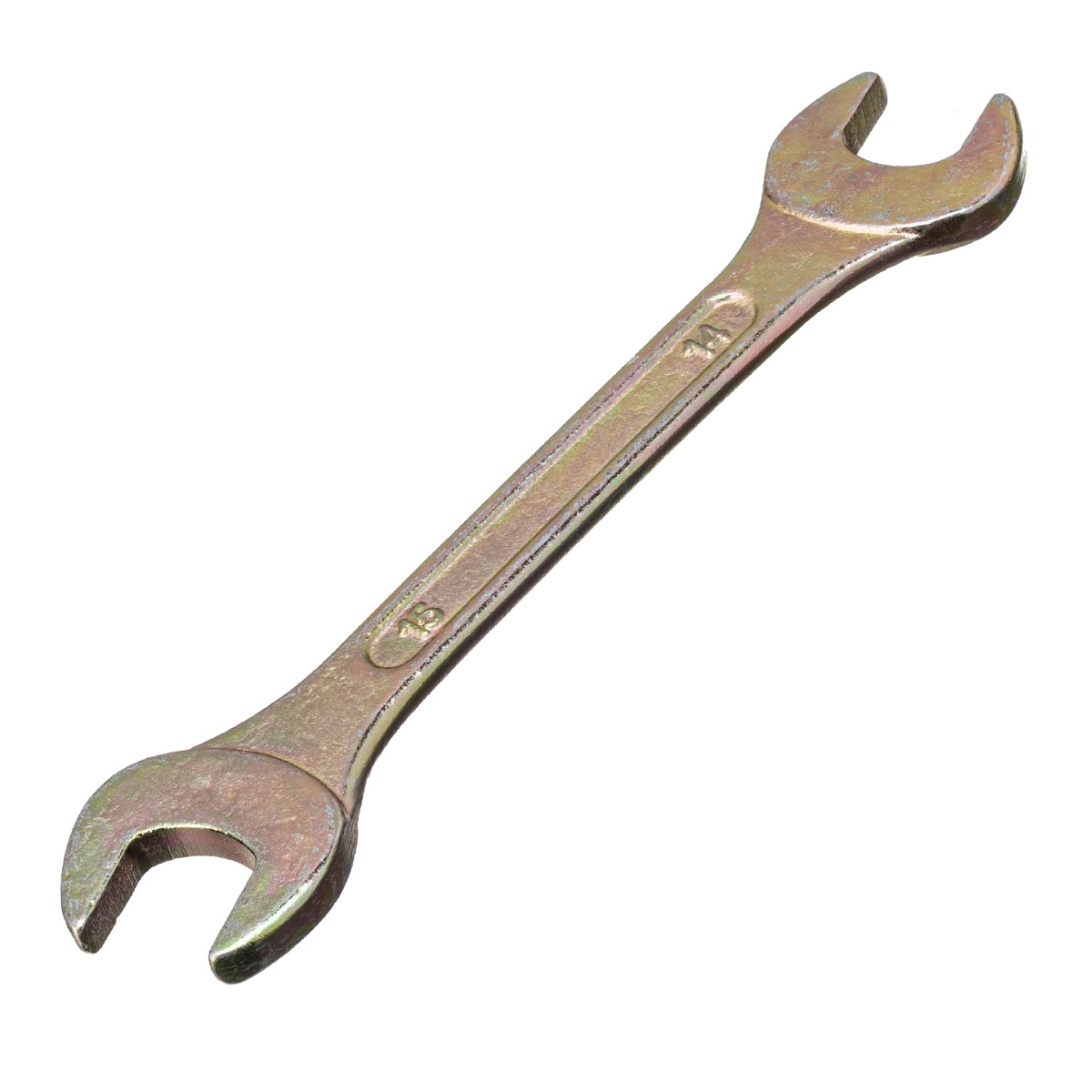 Ключ рожковый 14х15 оцинкованный желтый