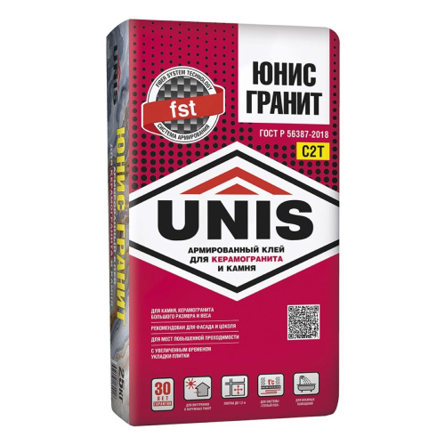 Клей цементный плиточный Юнис Гранит (C2 T) 25 кг (48)