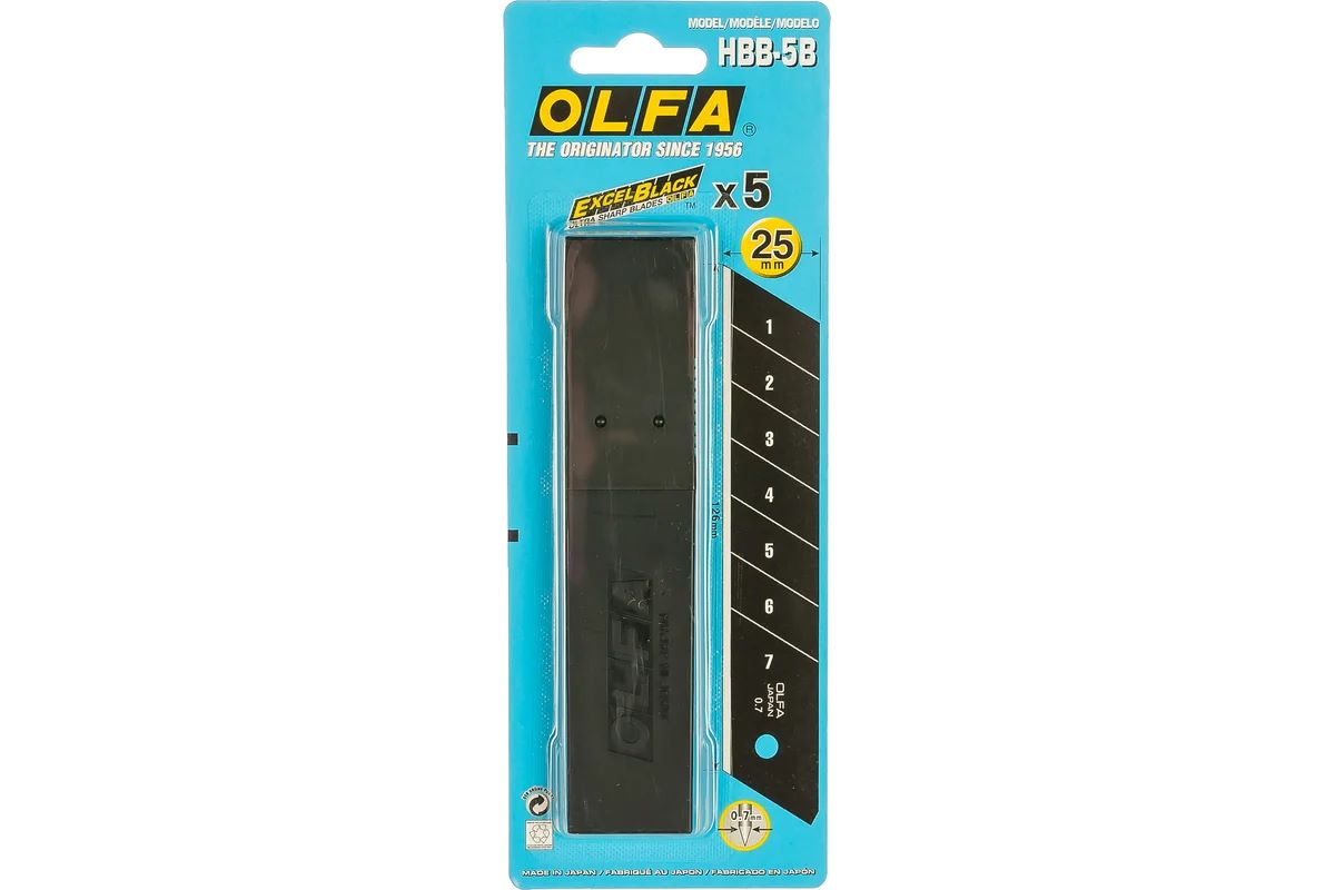 Лезвия для ножа OLFA EXCEL BLACK, 25мм 5шт