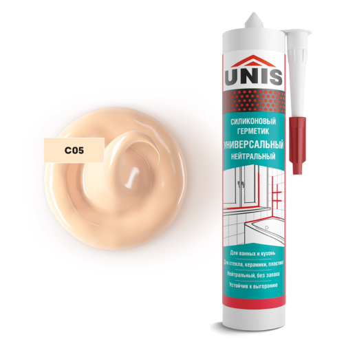 Затирка-герметик силиконовая Юнис UN-80 C05 бежевый 300 мл