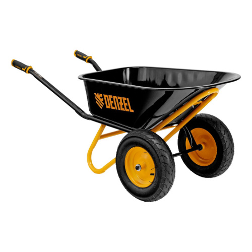 Тачка строительная 120л двухколесная 350кг DENZEL усиленная (размер колеса 16х4.00-8 20мм)