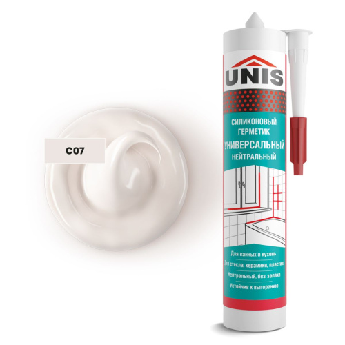 Затирка-герметик силиконовая Юнис UN-80 C07 светло-серый 300 мл