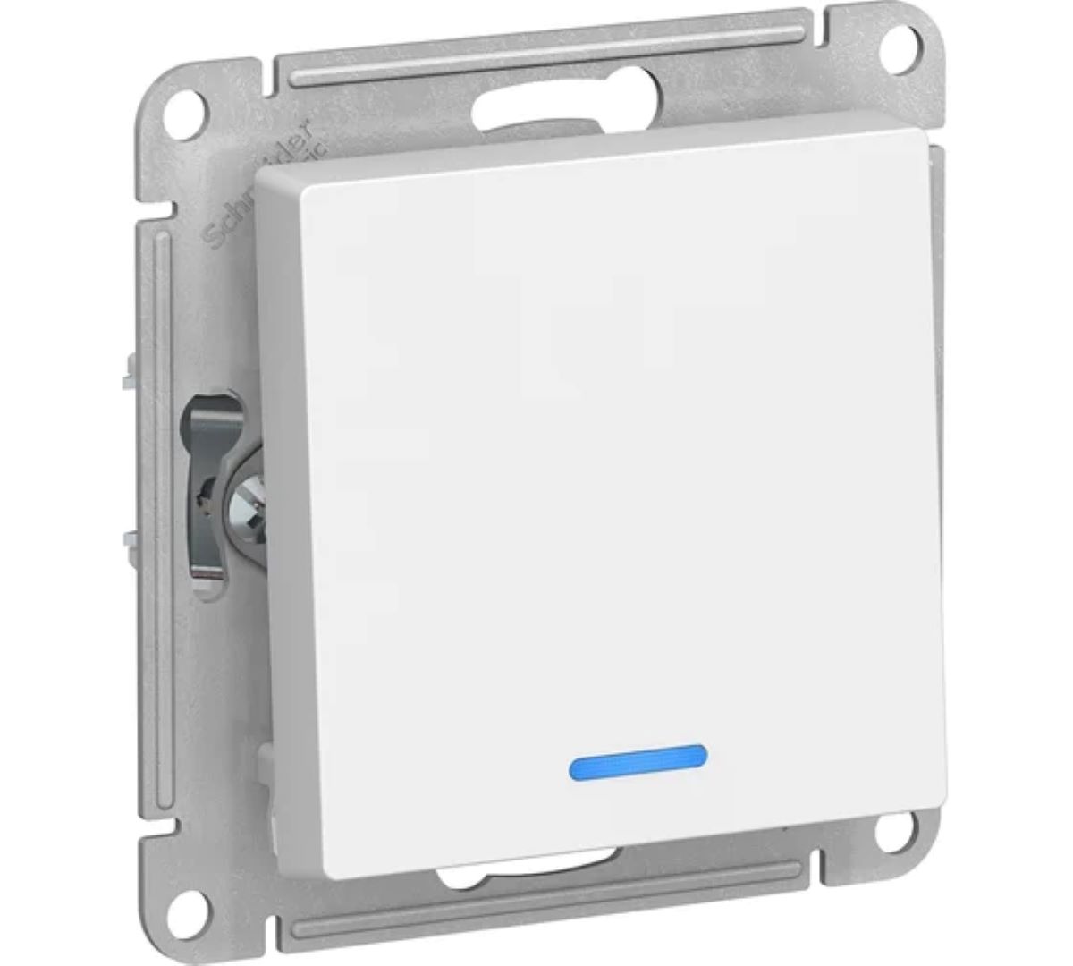 Механизм выключателя 1 кл c подсветкой белый ATLAS DESIGN