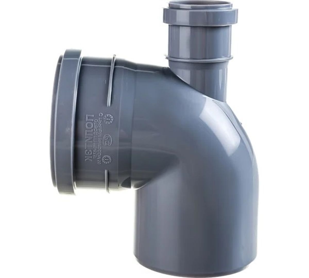 Отвод прямой 110х90гр выход 50мм ПОЛИТЕК (35)