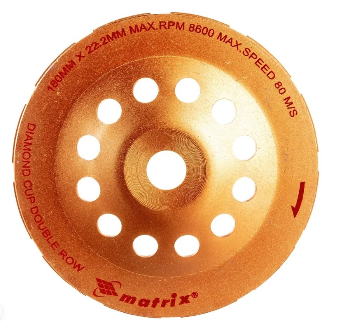 Чашка алмазная зачистная 180мм двухрядная Matrix