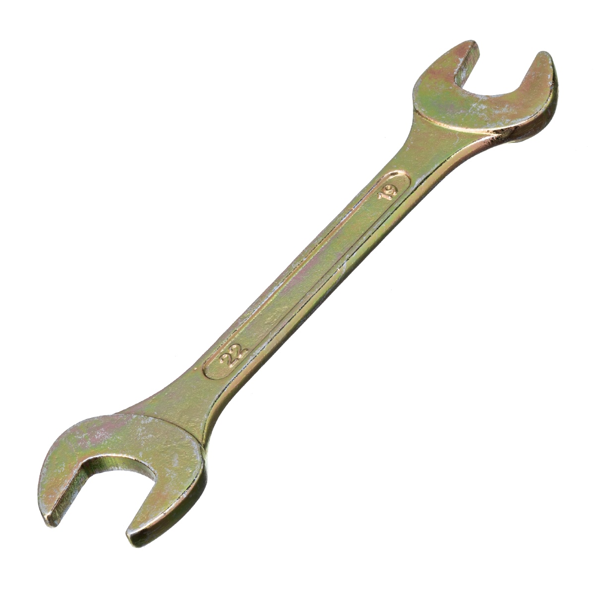 Ключ рожковый 19х22 оцинкованный желтый