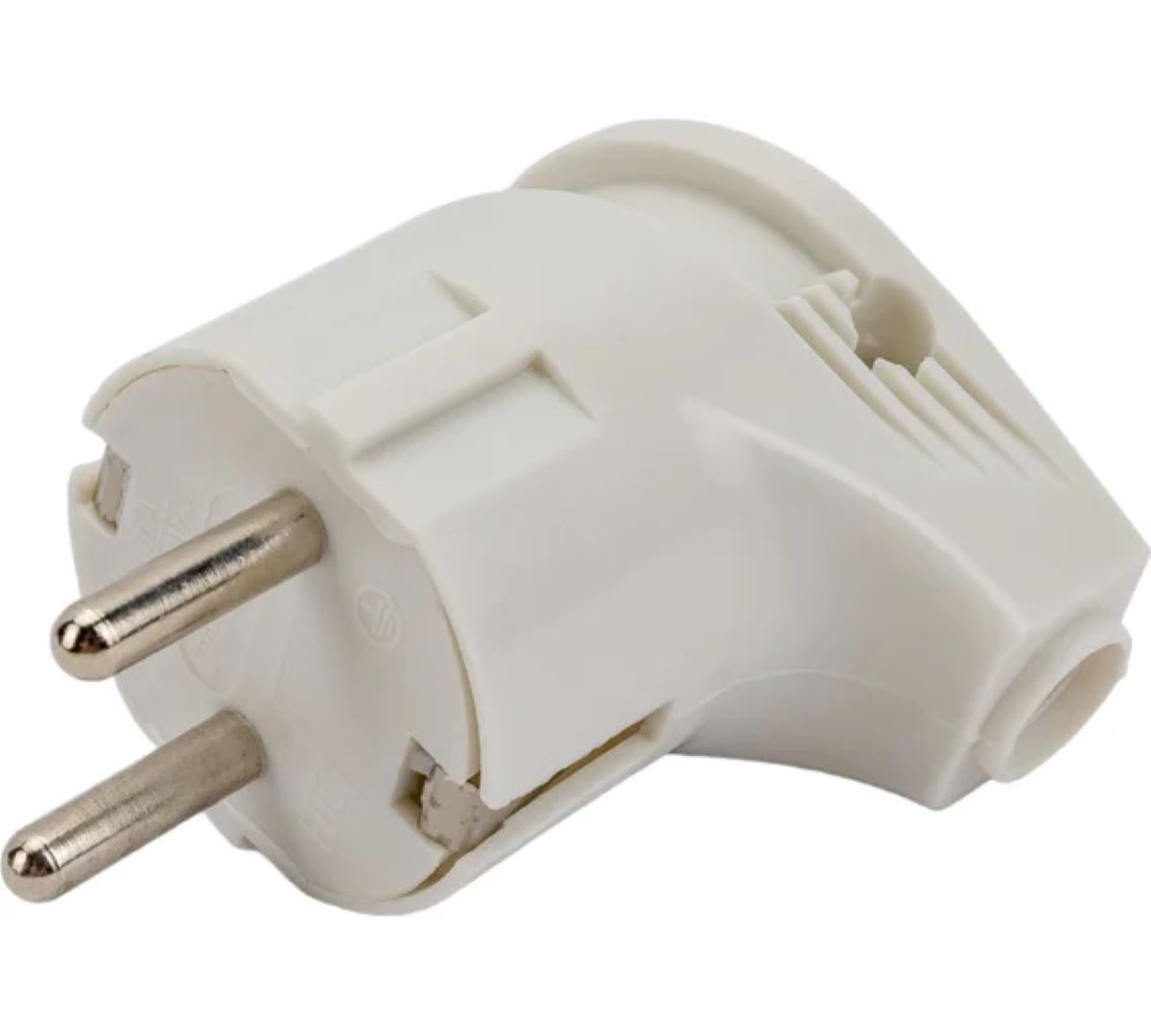 Вилка с/з угловая белая 16А 250В TDM (30/300)