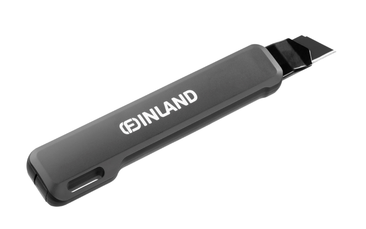 Нож строительный 18мм FINLAND Soft Touch +3 лезвия