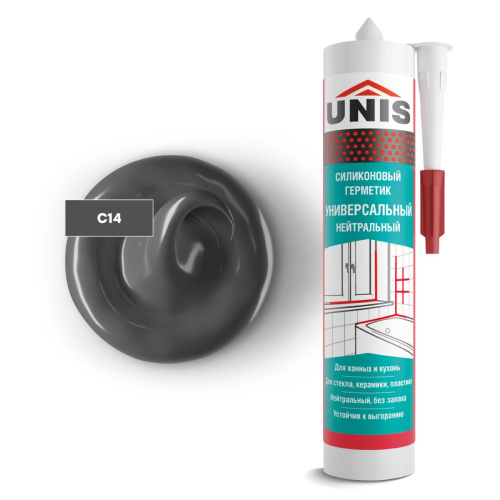Затирка-герметик силиконовая Юнис UN-80 C14 графит 300 мл