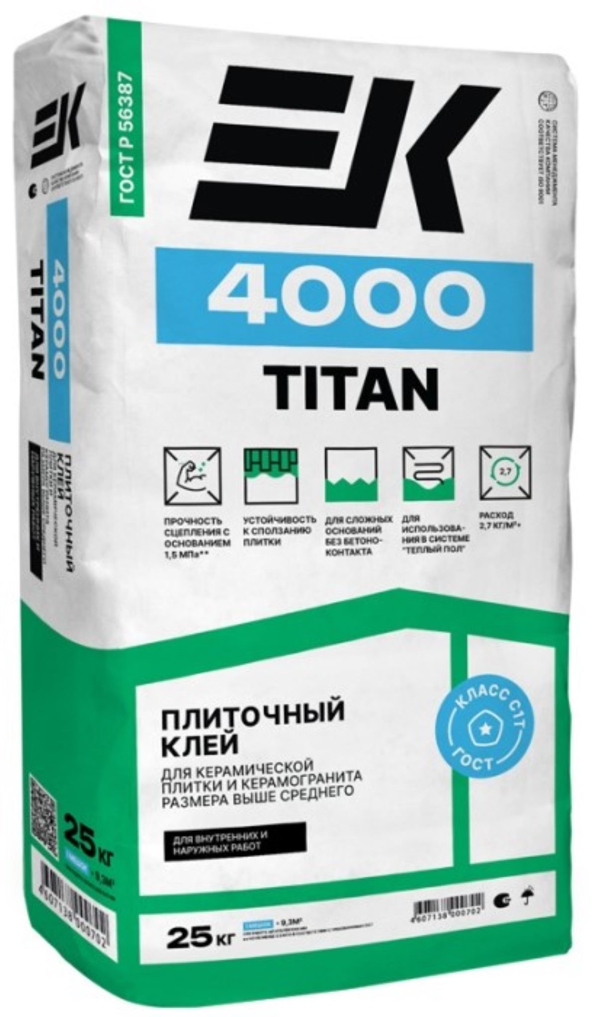 Клей для плитки ЕК 4000 ТITAN 25 кг