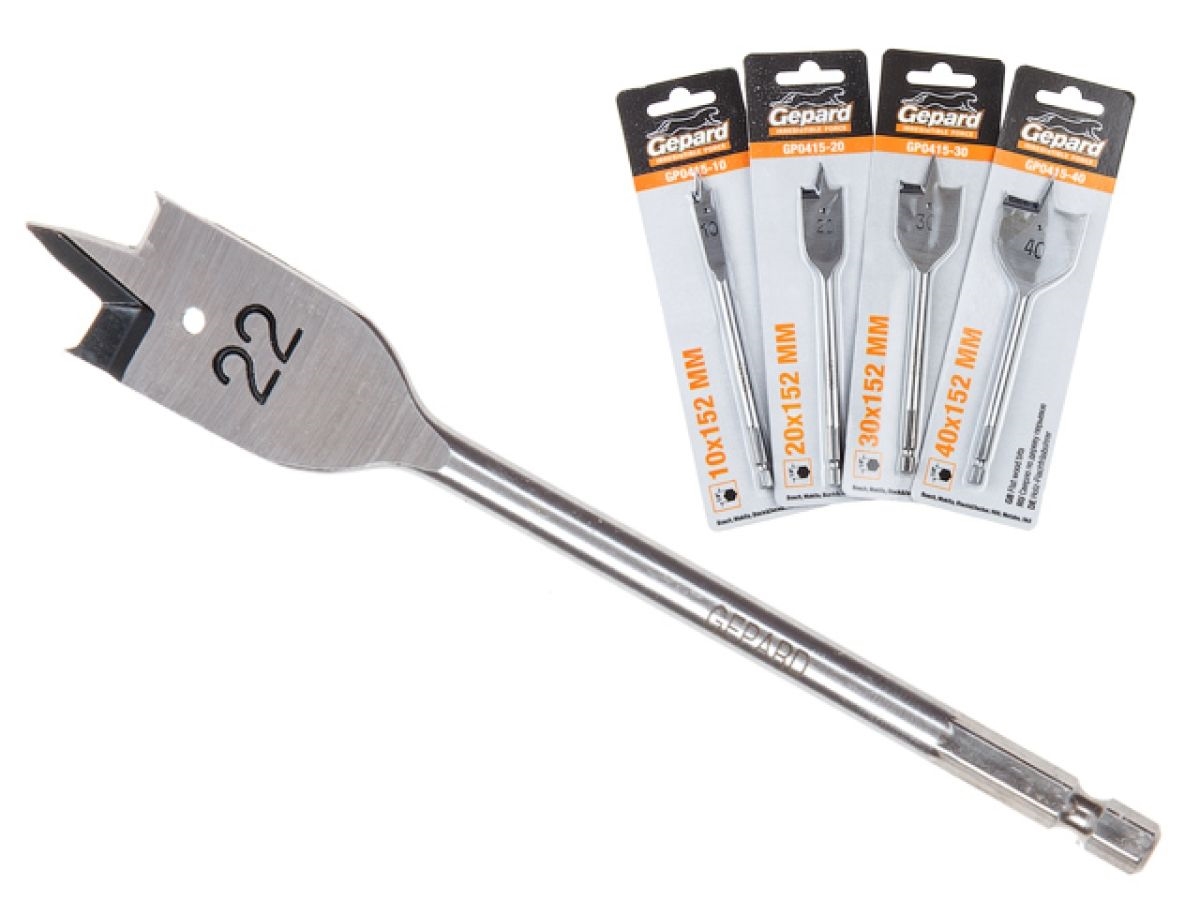 Сверло по дереву перовое ф 10мм 152мм GEPARD