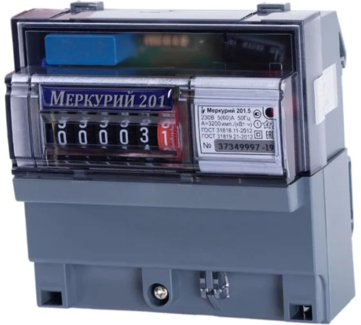 Счетчик 1ф электроный 5-60А Меркурий-201.5