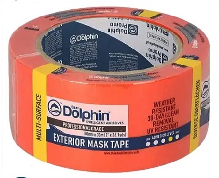 Лента ПВХ 50мм х 33м Blue Dolphin оранжевая