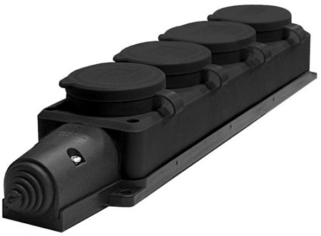 Колодка 4-ая каучук с/з каб IP44 16А 250В UNIVersal