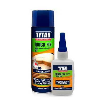 Клей-спрей двухкомпонентный Tytan Professional Quiсk Fix, 200 мл + 50 г, прозрачный