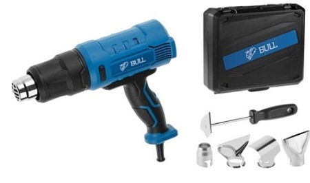 Фен технический BULL 1800Вт 50-550гр. кейс+набор 3 скор. HG 5501