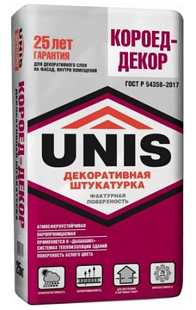 Штукатурка декоративная ЮНИС Короед-Декор 25 кг