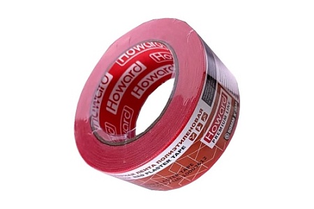 Малярная лента полиэтиленовая HOWARD (Red Plaster) 50ммх33м 170мкм красная, натуральный каучук (36)