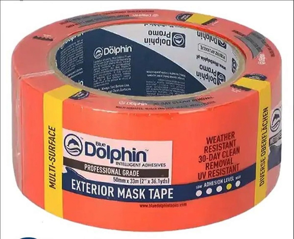 Лента ПВХ 50мм х 33м Blue Dolphin оранжевая