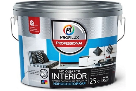 Краска Профилюкс Professional ВД латексная INTERIOR моющаяся 2,5кг
