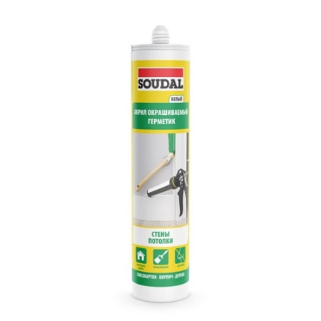 Герметик SOUDAL акриловый белый 280мл (15)