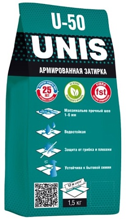 Затирка Юнис U-50 C01 белая 1,5кг