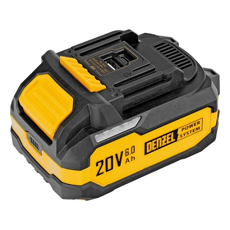 Батарея аккумуляторная ВН-20-6.0, Li-Ion, USB 20 В, 6,0 Ач// Denzel(КОМИССИЯ)