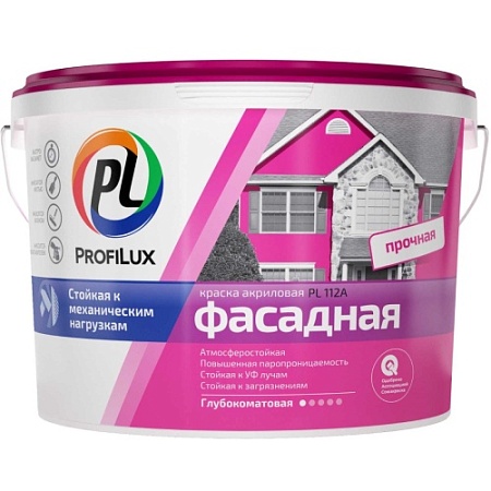 Краска Профилюкс PL-112A фасад  влагост белая 3 кг