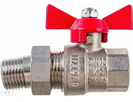 Кран шаровый BASE 1/2" американка бабочка VALTEC