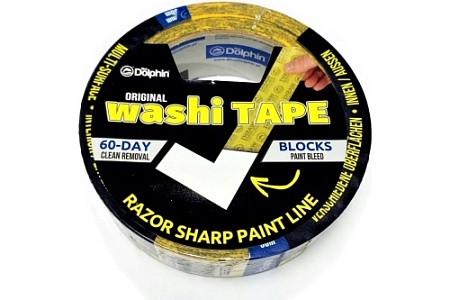 Малярная лента 25 мм х 50 м Blue Dolphin Washi - ULTRA PREMIUM IDEAL FOR COLOR CUTTING